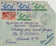 Vietnam Lettre 1953 Hanoi Vietnam Par Avion Pour La France - Viêt-Nam