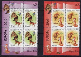 Europa Cept - 2010 - Aserbaidschan, Azerbaycan - Block Of 4 Set With Corner - (Chldren Books) ** MNH - 2010