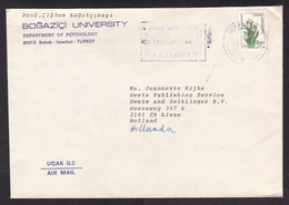 Turkey: Cover To Netherlands, 1 Stamp, Snowdrop Flower (traces Of Use) - Covers & Documents