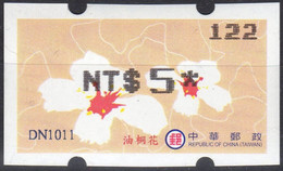 2010 Automatenmarken China Taiwan Tung Blossoms IV MiNr.22 Black Nr.122 ATM NT$5 Xx Innovision Kiosk Etiquetas - Distributors