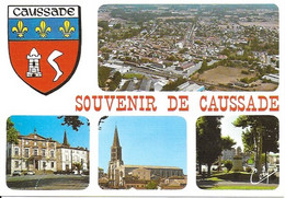 Souvenir De Caussade. -  Vue Générale; Mairie ; Eglise ; Esplanade  -  Non écrite - Caussade