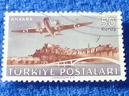 TÜRKİYE- 1940-50-    50K.    UÇAK PULLARI   DAMGALI - 1934-39 Sandjak Alexandrette & Hatay