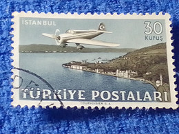 TÜRKİYE- 1940-50-    50K.    UÇAK PULLARI   DAMGALI - 1934-39 Sandjak D'Alexandrette & Hatay