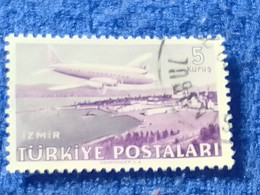 TÜRKİYE- 1940-50-    5K.    UÇAK PULLARI   DAMGALI - 1934-39 Sandjak D'Alexandrette & Hatay