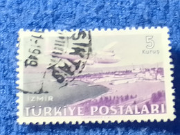 TÜRKİYE- 1940-50-    5K.    UÇAK PULLARI   DAMGALI - 1934-39 Sandjak D'Alexandrette & Hatay