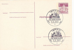 BERLIN KLADOW POSTMARKS, ARCHITECTURE PC STATIONERY, ENTIER POSTAL, 1967, GERMANY - Cartoline - Usati