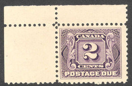 1457) Canada J2 Postage Due MNH Corner 1908 - Port Dû (Taxe)