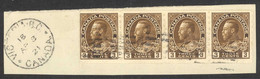 1475) Canada 129 George  V Admiral Coil 1918 Victoria BC  Fold - Coil Stamps