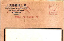 Lettre EMA Havas Flamme C 1965  L'Abeille  Assurance 75 Paris A4/37 - Autres & Non Classés