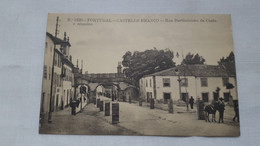 ANTIQUE POSTCARD PORTUGAL CASTELO BRANCO - RUA BARTOLOMEU DA COSTA E CRUZEIRO UNUSED - Castelo Branco