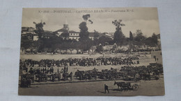 ANTIQUE POSTCARD PORTUGAL CASTELO BRANCO - PANORAMA Nº2 CHEIO DE CARROÇAS UNUSED - Castelo Branco