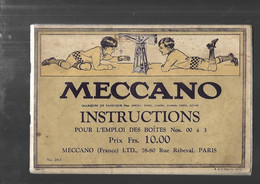 Manuel D’instructions Meccano 1925 N°28 A Pour L’emploi Des Boîtes N°00 à 3 - Modelismo