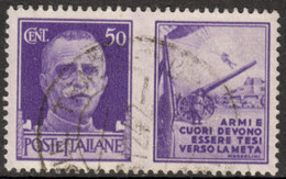 ITALIA 1942 Michel-# 307P Marke 50 Cent Violett + Kriegspropaganda-Anhängsel Michel Nb € - Propagande De Guerre