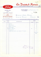 Ets. DENISTY & HAIRSON - FORD DISTRIBUTEUR OFFICIEL - CHÂTELINEAU - 31 Décembre 1964. - Cars