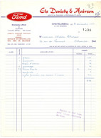 Ets. DENISTY & HAIRSON - FORD DISTRIBUTEUR OFFICIEL - CHÂTELINEAU - 31 Décembre 1964. - Auto's