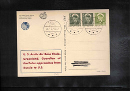 Grenland / Groenland 1957 US Arctic Air Base Thule Interesting Postcard - Brieven En Documenten