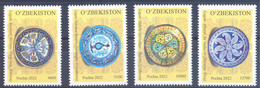 2022. Uzbekistan, Ceramics, Traditional Plates, 4v, Mint/** - Usbekistan