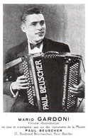 16823 MARIO GARDONI Virtuose Accordéoniste, Maison Paul BEUSCHER Accordéon,  Musique Musicien (TDF 1933 ) ( 2 Scans) - Chanteurs & Musiciens