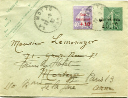 FRANCE ENTIER POSTAL AVEC AFFRANCHISSEMENT COMPL. LE N°249 ( C.A. ) DEPART LA MOTTE 27-9-32 VAR POUR LA FRANCE - 1927-31 Caisse D'Amortissement