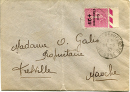 FRANCE LETTRE AFFRANCHIE AVEC LE N°254 ( C.A. ) DEPART MORTAGNE AU PERCHE 11-8-30 ORNE POUR LA FRANCE - 1927-31 Caisse D'Amortissement