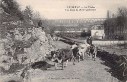 CPA FRANCE - 36 - LE BLANC - Le Viaduc De Mont Lachapelle - Perraguin - Vaches - Le Blanc