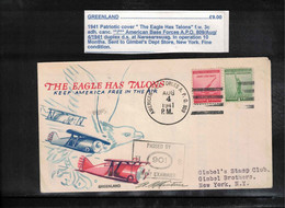 Greenland / Groenland 1941 American Base Forces - THE EAGLE HAS TALONS Interesting Letter - Covers & Documents
