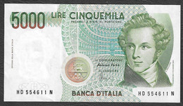 Italia - Banconota Non Circolata FdS AUNC Da 5.000 Lire "Bellini" P-111c - 1996 #19 - 5000 Lire
