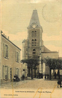 -dpts Div.-ref-BH295- Yvelines - St Nom La Bretèche - Saint Nom La Bretèche - Place De L Eglise - Carte Toilée Colorisée - St. Nom La Breteche