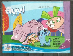 Peluche De Fluvi (mascotte Officielle De L'Expo Saragosse 2008)  Bloc-feuillet Neuf ** Au-dessous Faciale  2,60 EURO - Blocs-feuillets