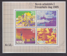 NORVEGE Y&T BLOC - FEUILLET 5 JOURNEE DU TIMBRE INDUSTRIES PETROLIERES 1985 NEUF SANS CHARNIERES - Blocks & Sheetlets