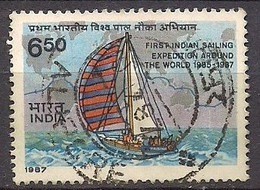 India 1987 - Yacht Trishna Scott#1141 - Used - Gebruikt