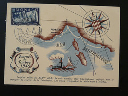 Carte Maximum Card Poste Maritime Journée Du Timbre Monaco 1946 - Briefe U. Dokumente
