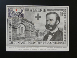 Carte Maximum Card Henry Dunant Croix Rouge Prix Nobel Algérie 1954 - Henry Dunant