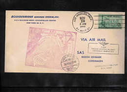 Greenland / Groenland - USA  1952  SAS First Trans-Arctic Flight Los Angeles - Copenhagen Interesting Letter - Lettres & Documents