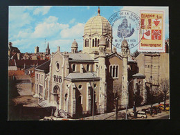 Carte Commemorative Card Centenaire Synagogue Judaica Dijon 21 Cote D'Or 1979 - Moscheen Und Synagogen