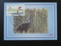 Carte Maximum Card Oiseau Migrateur Migrating Bird Saint Pierre Et Miquelon Poste Aérienne 1996 - Cartes-maximum