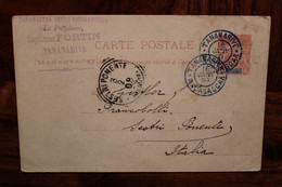 1908 Madagascar Grupo Esperantista Esperanto Sestri Ponente Italie Cover Entier Carte Postale Cpa Groupe - Storia Postale