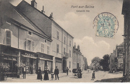 70 - PORT-SUR-SAONE - Grande Rue Magnifiquement Animée - Tabac - Café Des Voyageurs - Port-sur-Saône