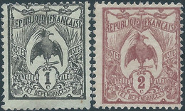 FRANCE,Calédonie - New Caledonia ,1905 Local Motives,1-2c Mint - Ungebraucht