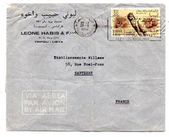 LIBYE -1962-- Lettre TRIPOLI  Pour NANTERRE -92 (France)..timbre 10° Anniv Indépendance Seul Sur Lettre.cachet.20-1-62 - Libya