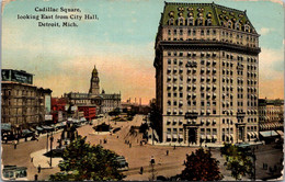 Michigan Detroit Cadillac Square Looking East From City Hall 1911 Curteich - Detroit