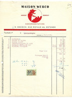 Oostende (Factuur)  *   Maison Werco - Import - Export  -   Decock, Rue Royale, 46 - 1950 - ...