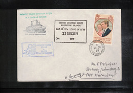 British Antarctic Territory 1975 British Antarctic Survey Argentine Islands Grahamland Interesting Letter - Covers & Documents