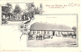 Gruss Aus WARNOW B Grevesmühlen Kellings Gasthaus Belebt Jugendstil Verzierung Gelaufen 29.10.1906 - Grevesmuehlen