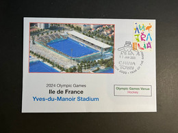 (4 N 39) Paris 2024 Olympic Games - Olympic Venues & Sport - Yves Du Manoir Stadium = Hockey (1 Cover) - Verano 2024 : París