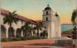California Mission Santa Barbara Handcolored - Santa Barbara