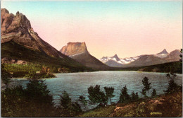 Montana Glacier National Park Saint Mary Lake Little Chief And Citadel Mountains Handcolored Albertype - Other & Unclassified