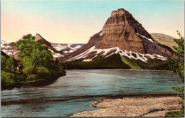 Montana Glacier National Park Mount Rockwell Two Medicine Lake Handcolored Albertype - Other & Unclassified