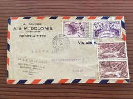 Guadeloupe Flugpost Nach Zürich 1948 - Airmail