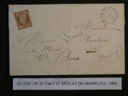 BM7  FRANCE   BELLE  LETTRE   1864  CONDOM A LECTOURE   + NAPOLEON   40C N°23 + + AFFRANC. INTERESSANT ++ - 1862 Napoleon III